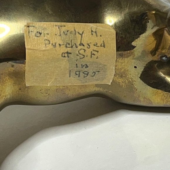 Vintage Brass Elephant Sculpture Figurine Trunk Raised - Picture 7 of 7